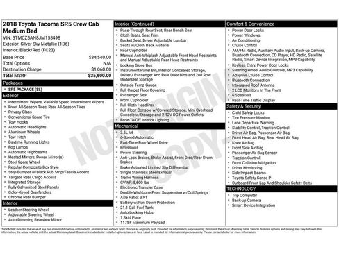 Used 2018 Toyota Tacoma SR5 image 2