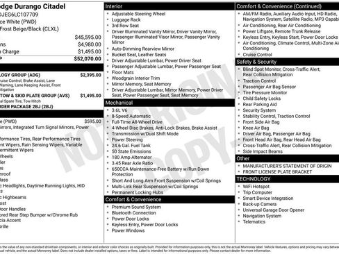 Used 2020 Dodge Durango Citadel w/ Technology Group AWD/4WD image 4
