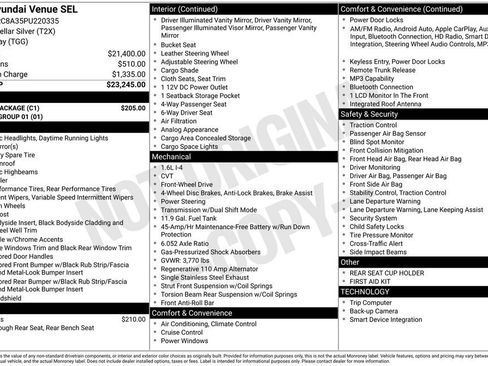 Certified 2023 Hyundai Venue SEL w/ Cargo Package image 45