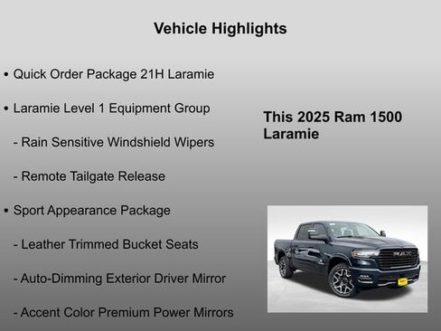 New 2025 RAM 1500 Laramie w/ Sport Appearance Package image 5