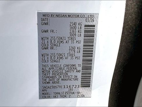 New 2026 Nissan Murano Platinum w/ Cargo Package image 8