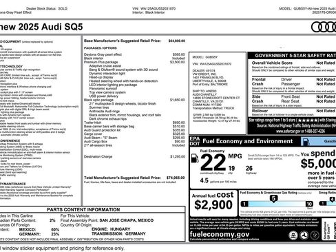 Used 2025 Audi SQ5 Premium Plus w/ Premium Plus Package AWD/4WD image 2