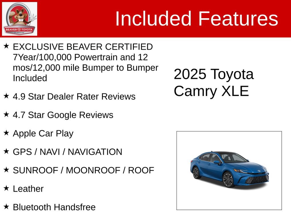 Used 2025 Toyota Camry XLE w/ Premium Plus Package FWD image 4