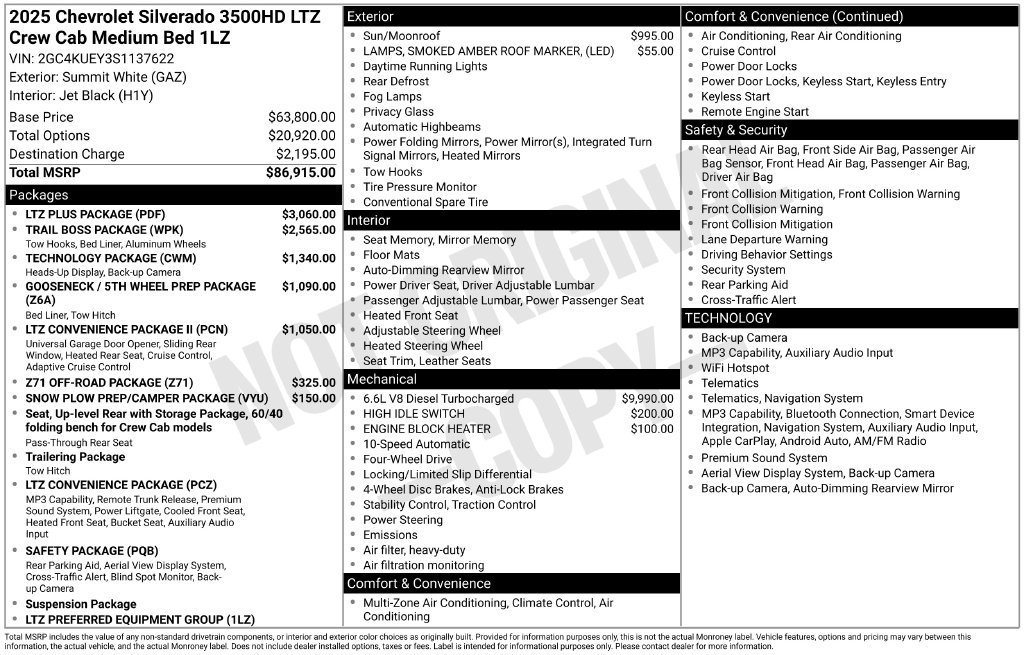 Used 2025 Chevrolet Silverado 3500 LTZ w/ LTZ Plus Package AWD/4WD image 4