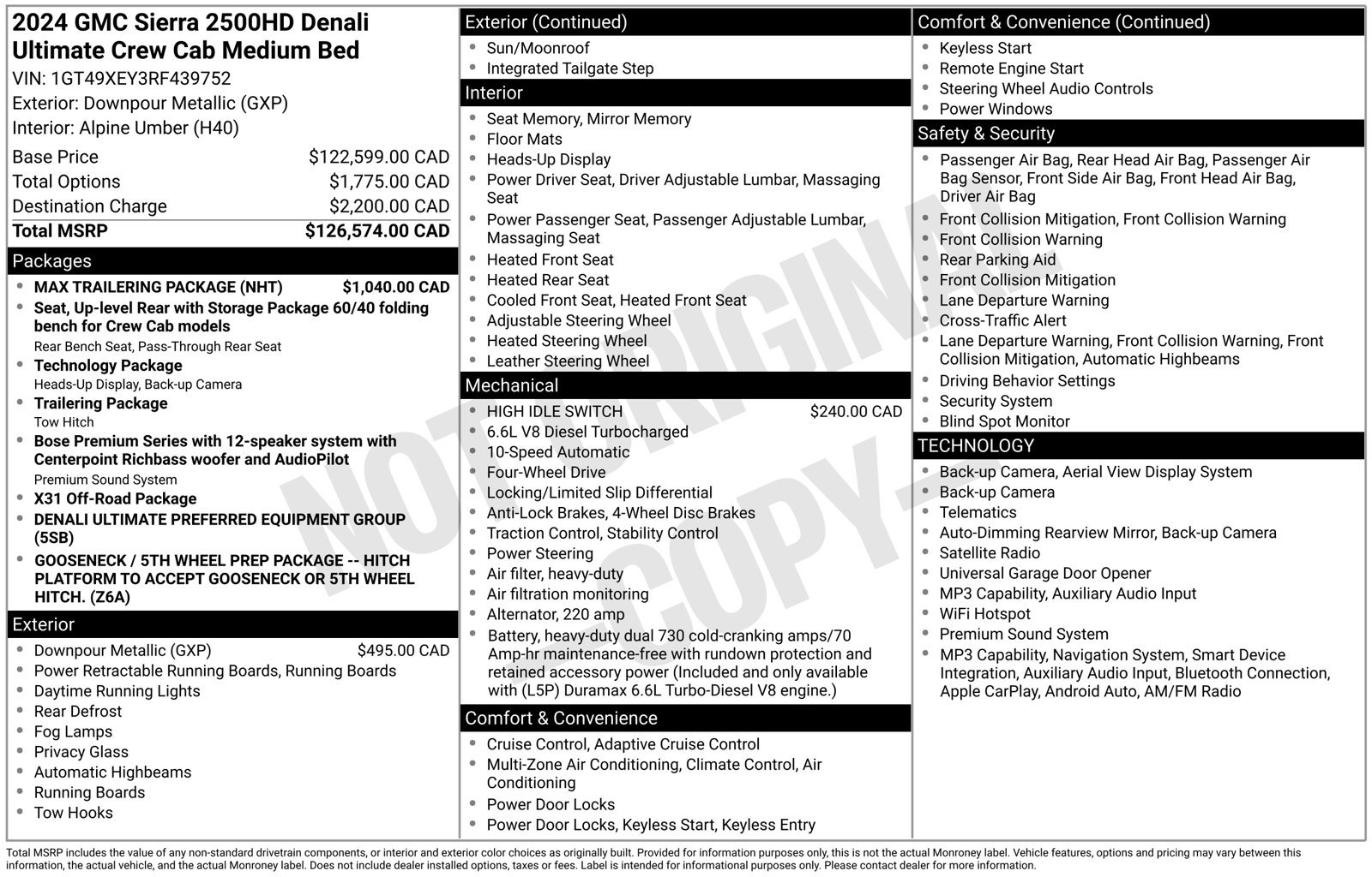 Used 2024 GMC Sierra 2500 Denali Ultimate w/ Max Trailering Package AWD/4WD image 41