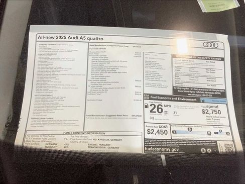 New 2025 Audi A5 2.0T Premium Plus w/ Premium Plus image 19