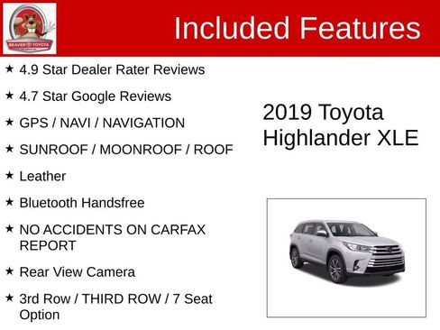 Used 2019 Toyota Highlander XLE FWD image 4