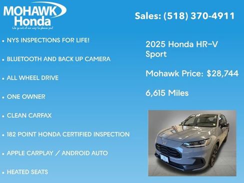 Certified 2025 Honda HR-V Sport image 8