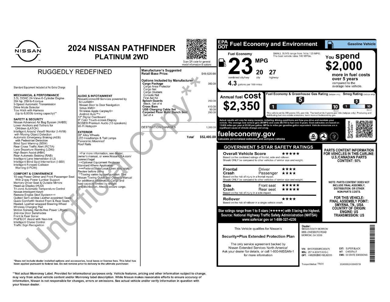 Certified 2024 Nissan Pathfinder Platinum w/ Cargo Package FWD image 38