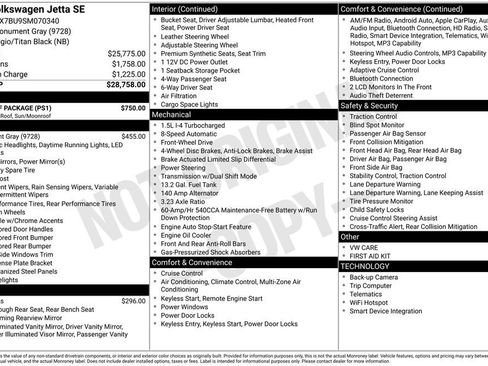 Used 2025 Volkswagen Jetta SE w/ Sunroof Package image 6