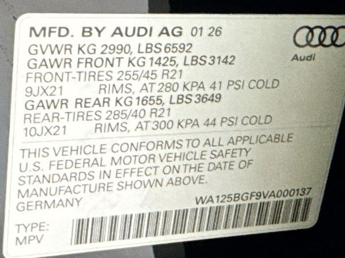 New 2027 Audi SQ6 e-tron Premium Plus image 29