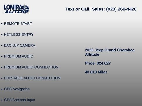 Used 2020 Jeep Grand Cherokee Altitude AWD/4WD image 9