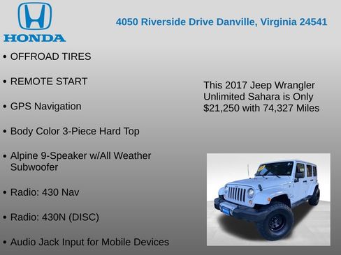 Used 2017 Jeep Wrangler Unlimited Sahara w/ Connectivity Group image 17