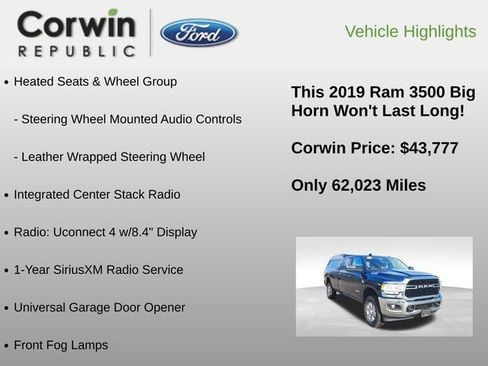 Used 2019 RAM 3500 Big Horn image 27