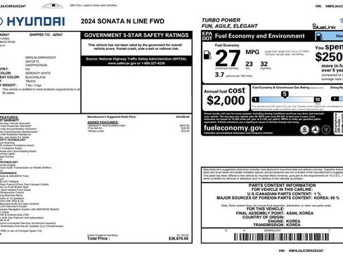 Used 2024 Hyundai Sonata N Line FWD image 3