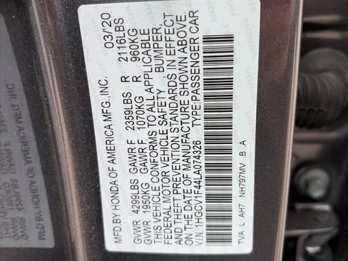 Used 2020 Honda Accord EX image 10