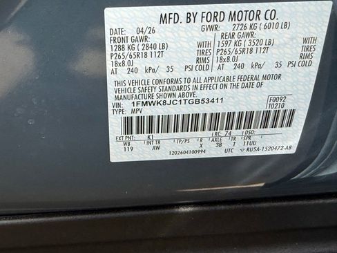 New 2026 Ford Explorer Tremor w/ Tremor Ultimate Package AWD/4WD image 47