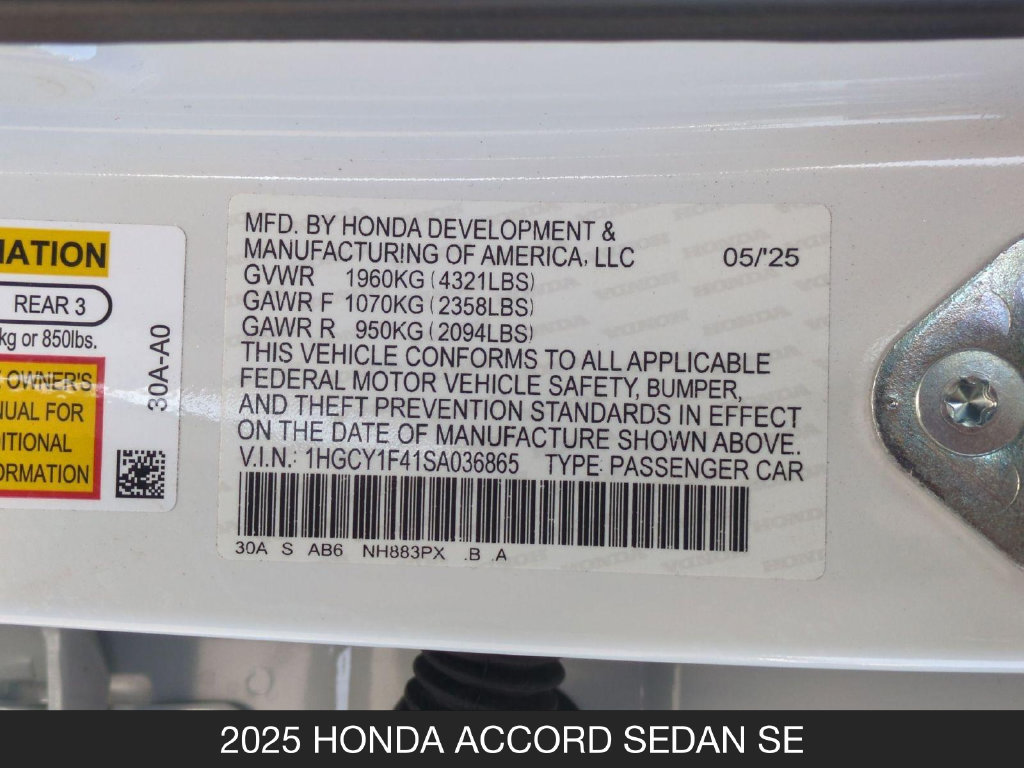 Used 2025 Honda Accord SE image 24