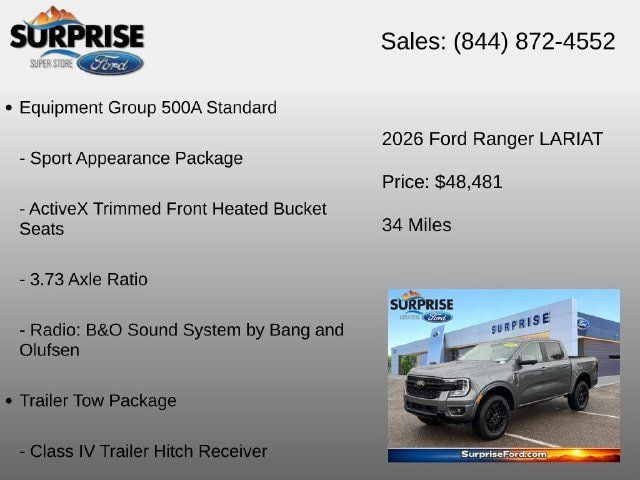 Used 2026 Ford Ranger Lariat w/ FX4 Off-Road Package AWD/4WD image 6