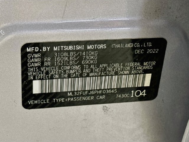 Used 2023 Mitsubishi Mirage G4 LE FWD image 38