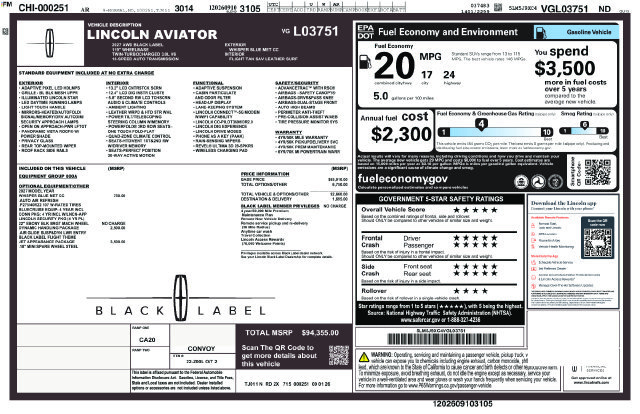 New 2027 Lincoln Aviator Black Label w/ Jet Appearance Package AWD/4WD image 24