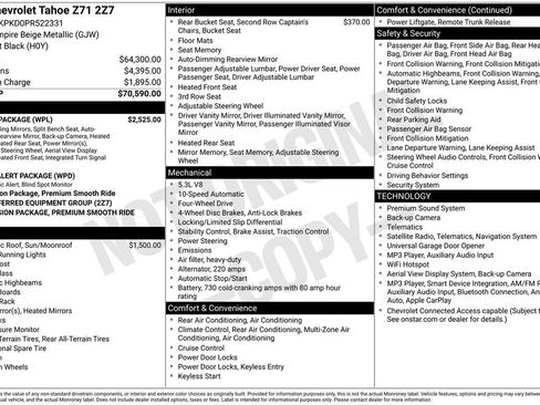 Used 2023 Chevrolet Tahoe Z71 w/ Luxury Package AWD/4WD image 40