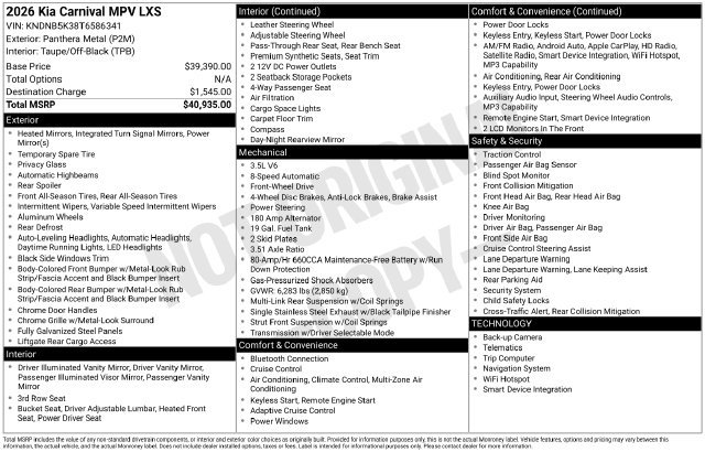 Certified 2026 Kia Carnival FWD image 28