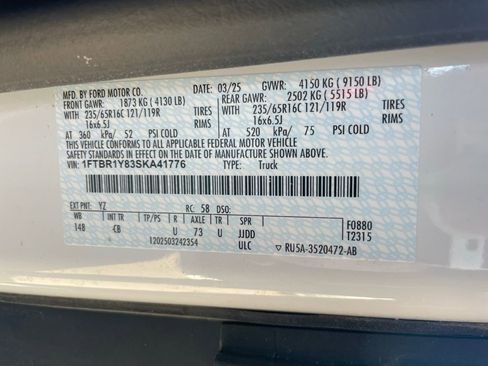 New 2025 Ford Transit 250 Low Roof w/ Load Area Protection Package RWD image 39
