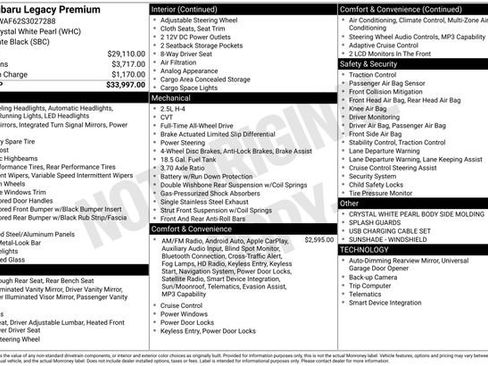 New 2025 Subaru Legacy Premium image 29