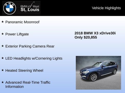 Used 2018 BMW X3 xDrive30i w/ Convenience Package image 16