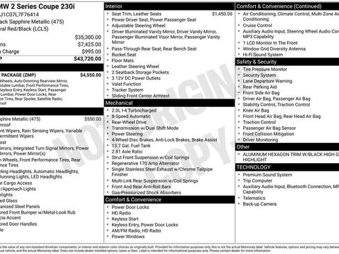 Used 2020 BMW 230i Coupe w/ M Sport Package RWD image 5