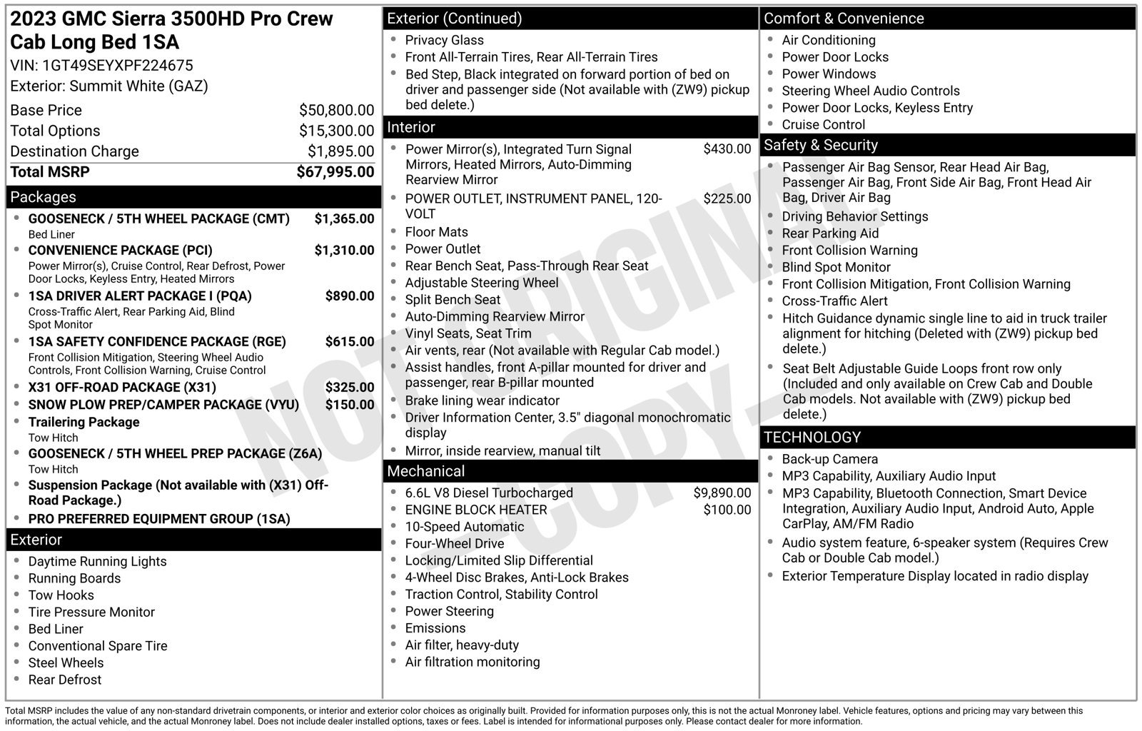 Certified 2023 GMC Sierra 3500 Pro w/ Gooseneck/5TH Wheel Package AWD/4WD image 34