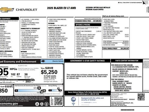 Used 2025 Chevrolet Blazer EV LT image 3