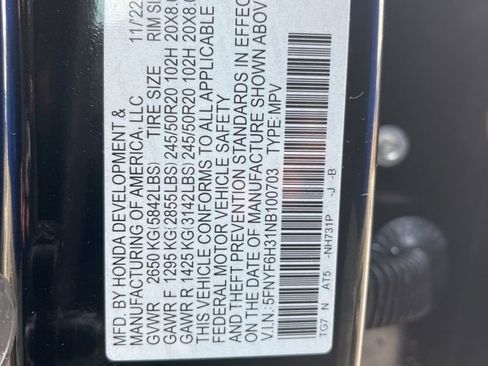Certified 2022 Honda Pilot Sport image 8