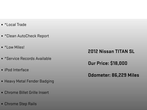 Used 2012 Nissan Titan SL w/ Heavy Metal Edition Pkg AWD/4WD image 12