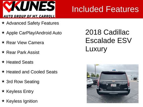 Used 2018 Cadillac Escalade ESV Luxury AWD/4WD image 3