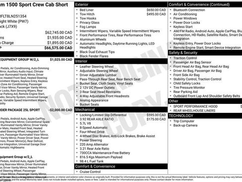 Used 2020 RAM 1500 Sport w/ Level 2 Equipment Goup w/2_L AWD/4WD image 2