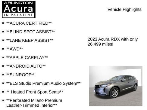 Certified 2023 Acura RDX AWD w/ Technology Package image 7