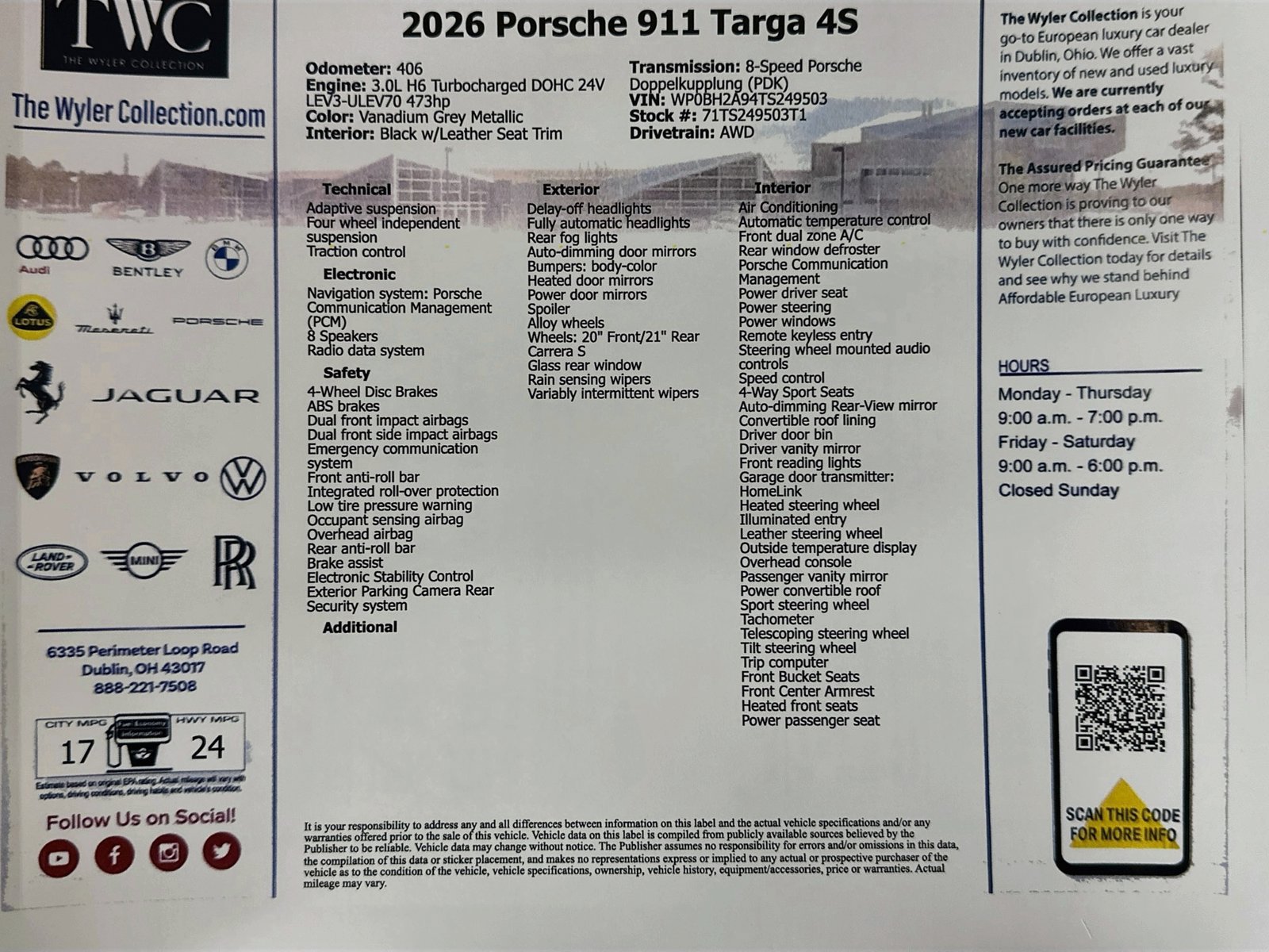 Used 2026 Porsche 911 Targa 4S AWD/4WD image 45