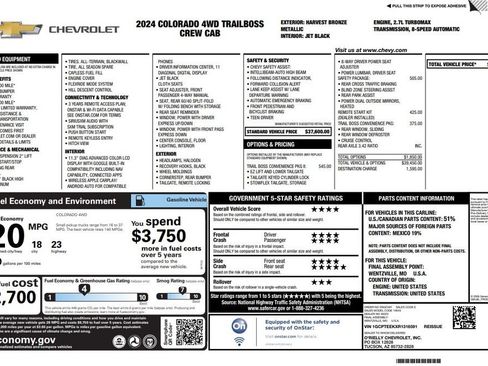 Used 2024 Chevrolet Colorado Trail Boss AWD/4WD image 3