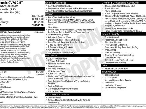 Used 2023 Genesis GV70 2.5T w/ Sport Prestige Package image 12