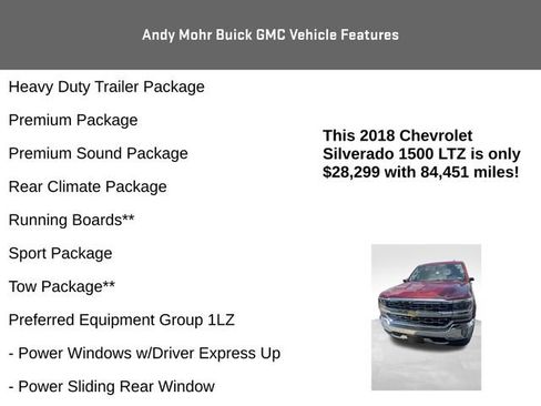 Used 2018 Chevrolet Silverado 1500 LTZ w/ Sport Package AWD/4WD image 8