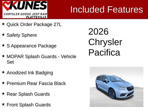 New 2026 Chrysler Pacifica Select w/ S Appearance Package image 2