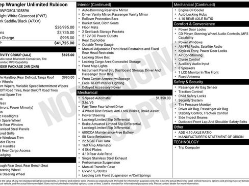 Certified 2016 Jeep Wrangler Unlimited Rubicon w/ Connectivity Group image 6