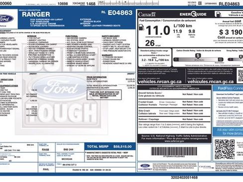 Used 2024 Ford Ranger Lariat w/ FX4 Off-Road Package AWD/4WD image 16