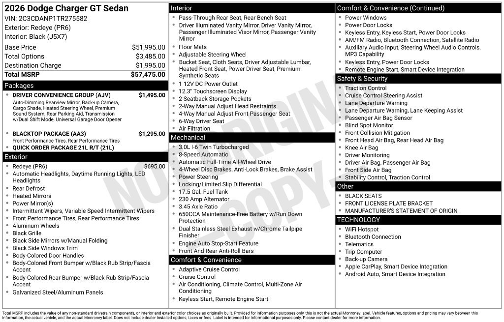 New 2026 Dodge Charger R/T w/ Driver Convenience Group AWD/4WD image 4