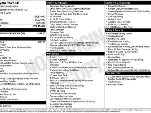 Used 2017 Toyota RAV4 LE w/ All Weather Liner Package AWD/4WD image 35