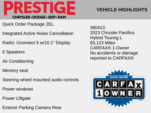 Used 2023 Chrysler Pacifica Touring-L FWD image 2
