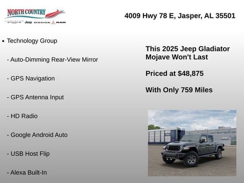 Used 2025 Jeep Gladiator Mojave w/ Convenience Group AWD/4WD image 15