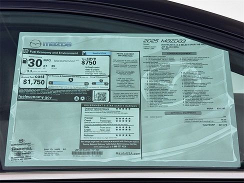 New 2025 MAZDA MAZDA3 s Sport image 18